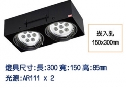 LED AR111 雙燈 無邊框崁燈